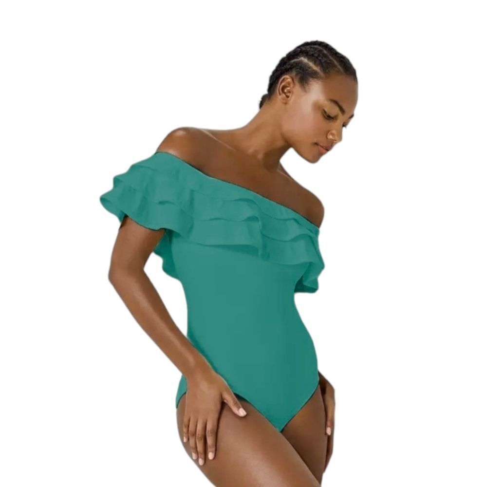 kate spade Teal Off-Shoulder One Piece Swimsuit